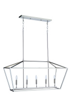  56375-BNK - Flynt II 5 Light Island in Brushed Polished Nickel