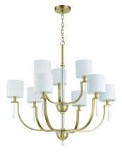  58229-SB - Fortuna 9 Light Chandelier in Satin Brass