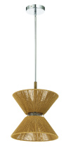  58591-CHWAL - Serena 1 Light Pendant in Chrome/Walnut