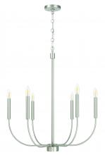  59826-BNK - Traci 6 Light Chandelier in Brushed Polished Nickel