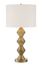  86244 - 1 Light Plated Metal Base Table Lamp in Antique Brass