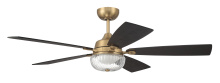  CHS52SB5-NWF - Chandler 52" 5-Blade Ceiling Fan in Satin Brass w/ Flat Black/Black Walnut Blades