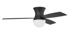  DBK52FB3 - Daybreak 52" 3-Blade Ceiling Fan in Flat Black w/ Flat Black/Greywood Blades; Integrated Light K