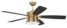  DMK52SB5-NWF - Dominick 52" 5-Blade Ceiling Fan in Satin Brass w/ Flat Black/Black Walnut Blades