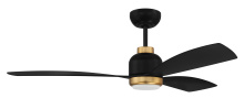  DVN52FBSB3 - Donovan 52" 3-Blade Indoor/Outdoor (Damp) Ceiling Fan, Flat Black/Satin Brass finish