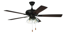  ECF104ESP5-ESPWLN - Eos 52" 5-Blade Clear 4 Light Ceiling Fan in Espresso w/ Espresso/Walnut Blades