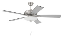  ECF111BNK5-BNGW - Eos 52" 5-Blade 3 Light Bowl Ceiling Fan in Brushed Polished Nickel w/ Brushed Nickel