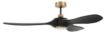  EVY60FBSB3-NWF - Envy 60" 3-Blade Ceiling Fan in Flat Black/Satin Brass w/ Flat Black Blades