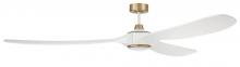  EVY84WSB3 - Envy 84" 3-Blade Ceiling Fan in White/Satin Brass w/ White Blades; Light Kit Included (optional)