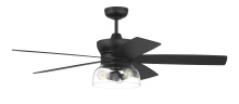  GBN52FB5-NWF - Gibson 52" 5-Blade Ceiling Fan in Flat Black w/ Flat Black/Greywood Blades; Integrated Light Kit