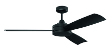  INS54FB3 - Inspo 54" 3-Blade Ceiling Fan Indoor/Outdoor (Damp) in Flat Black w/ Flat Black Blades