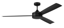  INS62FB3 - Inspo 62" 3-Blade Indoor/Outdoor (Wet) Ceiling Fan in Flat Black w/ Flat Black Blades