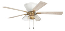  IST52WSB5 - Insight 52" 5-Blade Ceiling Fan White/SB Finish, White/Washed Oak Blades, Integrated Light kit