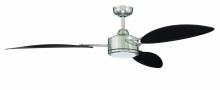 JOU64BNK3 - Journey 64" 3-Blade Ceiling Fan in Brushed Polished Nickel w/ Black Walnut Blades