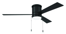  MCYH52FB3-PC - McCoy Hugger 52" 3-Blade Ceiling Fan in Flat Black w/ Flat Black Blades (Pull-Chain)