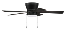  MER52FB5 - Merit 52" 5-Blade Ceiling Fan in Flat Black w/ Flat Black/Greywood Blades; Integrated Light Kit