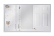  MIR6002RT-BNK3C - 60" x 36" Rectangle Brushed Polished Nickel Framed LED Mirror