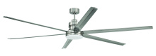  MND80BNK6 - Mondo 80" 6-Blade Ceiling Fan in Brushed Polished Nickel w/ Brushed Nickel Blades
