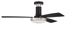  MNG52FBBNK3 - Manning 52" 3-Blade Ceiling Fan in Flat Black/Brushed Polished Nickel w/ Flat Black Blades