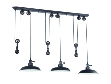  P403-ABZ - 3 Light Pulley Pendant in Aged Bronze