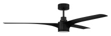  PHB60FB3-NWF - Phoebe 60" 3-Blade Indoor/Outdoor (Damp) Ceiling Fan in Flat Black w/ Flat Black Blades