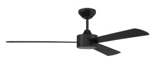  PRV52FB3-NWF - Provision 52" 3-Blade Indoor/Outdoor (Damp) Ceiling Fan in Flat Black w/ Flat Black Blades