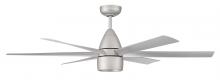 QRK54TI6 - Quirk 54" 6-Blade Indoor/Outdoor (Damp) Ceiling Fan in Titanium w/ Titanium Blades