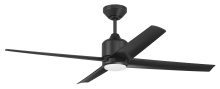  QUL52FB4-NWF - Quell 52" 4-Blade Indoor/Outdoor (Damp) Ceiling Fan in Flat Black w/ Flat Black Blades