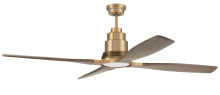  RIC60SB4 - Ricasso 60" 4-Blade Ceiling Fan in Satin Brass w/ Driftwood Blades; Light Kit Included (optional
