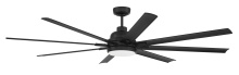  RSH72FB8-NWF - Rush 72" 8-Blade Indoor/Outdoor (Wet) Ceiling Fan in Flat Black w/ Flat Black Blades
