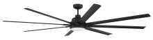  RSH84FB8-NWF - Rush 84" 8-Blade Indoor/Outdoor (Wet) Ceiling Fan in Flat Black w/ Flat Black Blades