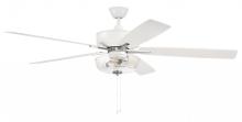  S101WPLN5-60WWOK - Super Pro 101 60" 5-Blade Ceiling Fan in White/Polished Nickel w/ White/Washed Oak Blades