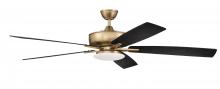  S112SB5-60BWNFB - Super Pro 112 60" 5-Blade Ceiling Fan in Satin Brass w/ Black Walnut/Flat Black Blades