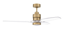  SON52SB3-CAP-NWF - Sonnet 52" 3-Blade Ceiling Fan in Satin Brass w/ Clear Acrylic Blades