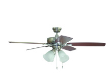  TCE52BNK5C4-C - Twist N Click 52" 5-Blade Ceiling Fan in Brushed Polished Nickel w/ Ash/Mahogany Blades (4-Light