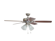  TCE52BNK5C4 - Twist N Click 52" 5-Blade Ceiling Fan in Brushed Polished Nickel w/ Ash/Mahogany Blades (4-Light