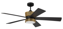  TRY52FBSB5-NWF - Theiry 52" 5-Blade Ceiling Fan in Flat Black/Satin Brass w/ Flat Black/Black Walnut Blades