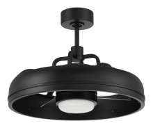  TYL24FB3-NWF - Taylor 20" 3-Blade Indoor/Outdoor (Damp) Ceiling Fan in Flat Black w/ Clear Acrylic Blades