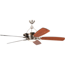  VS60BNK5-LED - Vesta 60" 5-Blade Ceiling Fan in Brushed Polished Nickel w/ Flat Black/Walnut Blades