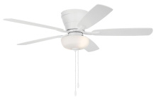  WHL52W5C1 - 52" Wheeler 2-Light Bowl in White w/ White/Washed Oak Blades