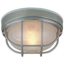  Z395-SS - Round Bulkhead 1 Light Large Flush/Wall Mount in Stainless Steel