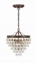  130-VZ - Calypso 3 Light Crystal Teardrop Vibrant Bronze Pendant