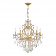  4455-GA-CL-SAQ - Filmore 6 Light Spectra Crystal Antique Gold Chandelier