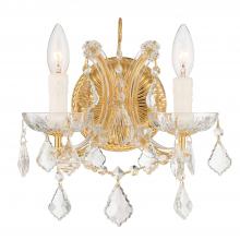  4472-GD-CL-I - Maria Theresa 2 Light Clear Italian Crystal Gold Sconce