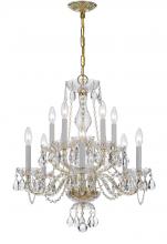  5080-PB-CL-I - Traditional Crystal 10 Light Clear Italian Crystal Polished Brass Chandelier