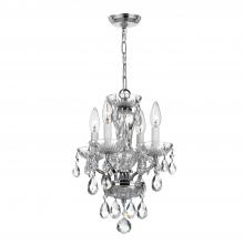  5534-CH-CL-I - Traditional Crystal 4 Light Clear Italian Crystal Polished Chrome Mini Chandelier