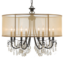  5628-EB - Hampton 8 Light Drum Shade English Bronze Chandelier