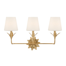  573-OP-GA - Broche 3 Light Antique Gold Bathroom Vanity