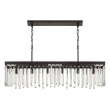 8407-FB - Hollis 6 Light Forged Bronze Linear Chandelier
