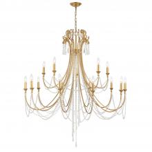  ARC-1919-GA-CL-MWP - Arcadia 15 Light Antique Gold Chandelier